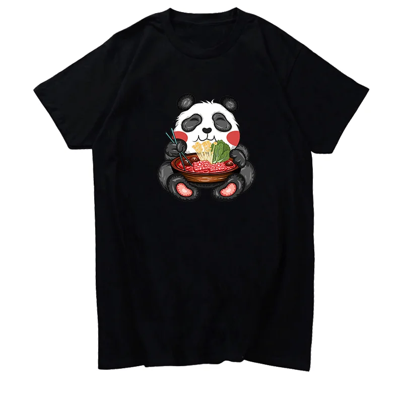 

Classic t shirt for men Kawaii Cute Anime Panda Otaku Japanese Ramen Noodles cute oversize short sleeve t-shirts Men's clothing