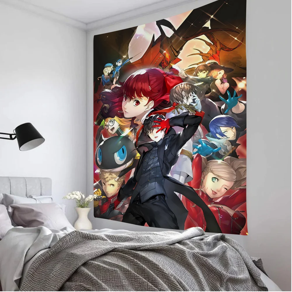 Большой настенный гобелен с принтом игры P-PersonaS-5 дешевый в стиле хиппи богемный