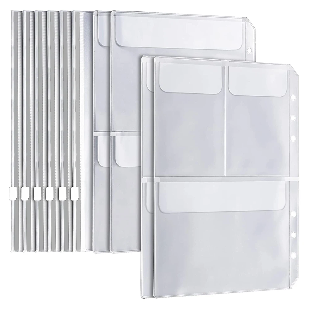 20 шт. A5 6 карманов для переплета 3 типа конвертов застежка-молния сумка купюр