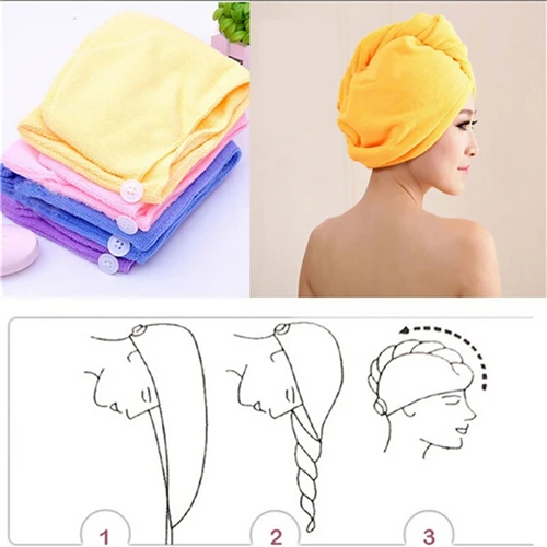 

Elegant Practical Fashion Style Hot Selling 1pc Microfiber Bathing Quick Dry Hair Magic Drying Turban Wrap Towel Hat Cap