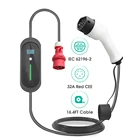 Портативное зарядное устройство EVSE для электромобилей, тип 2, тип 2, 32A, 22 кВт, 380 В, кабель 5м для электромобилей, домашних зарядных станций