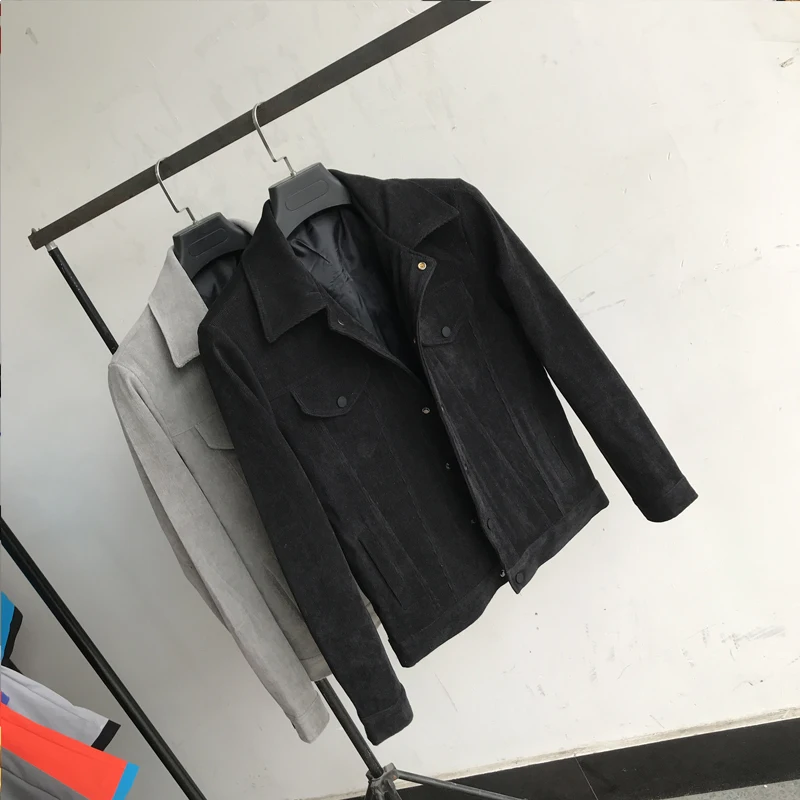 Куртка мужская весенняя универсальная укороченная куртка с отложным воротником