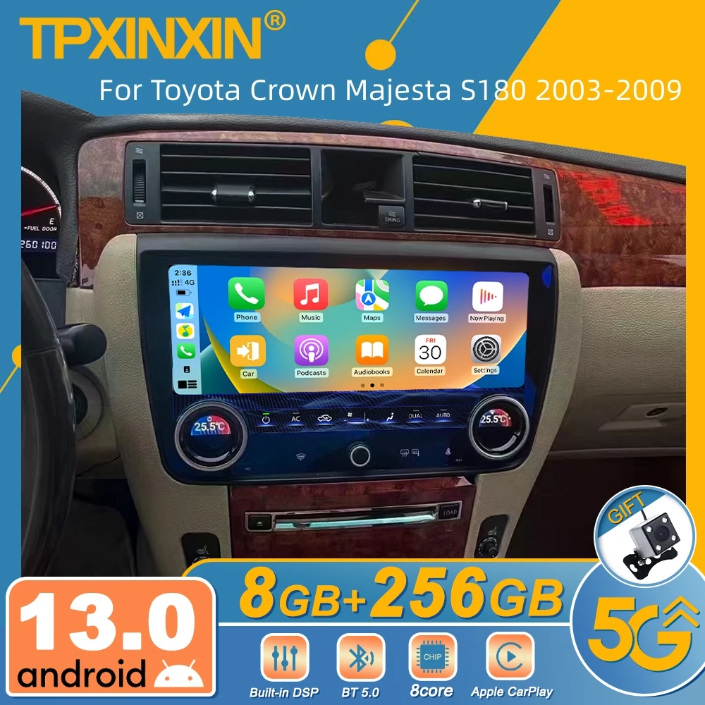 Для Toyota Crown Majesta S180 2003-2009 Android автомобильный радиоприемник мультимедийный