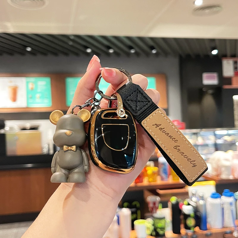 

Чехол для автомобильного ключа из ТПУ для Renault Clio 2 Symbol 2002-2008 2011 twingo1 ph2 2004 Clio 2 PH2 Clio 2001-2008 Bear keychain