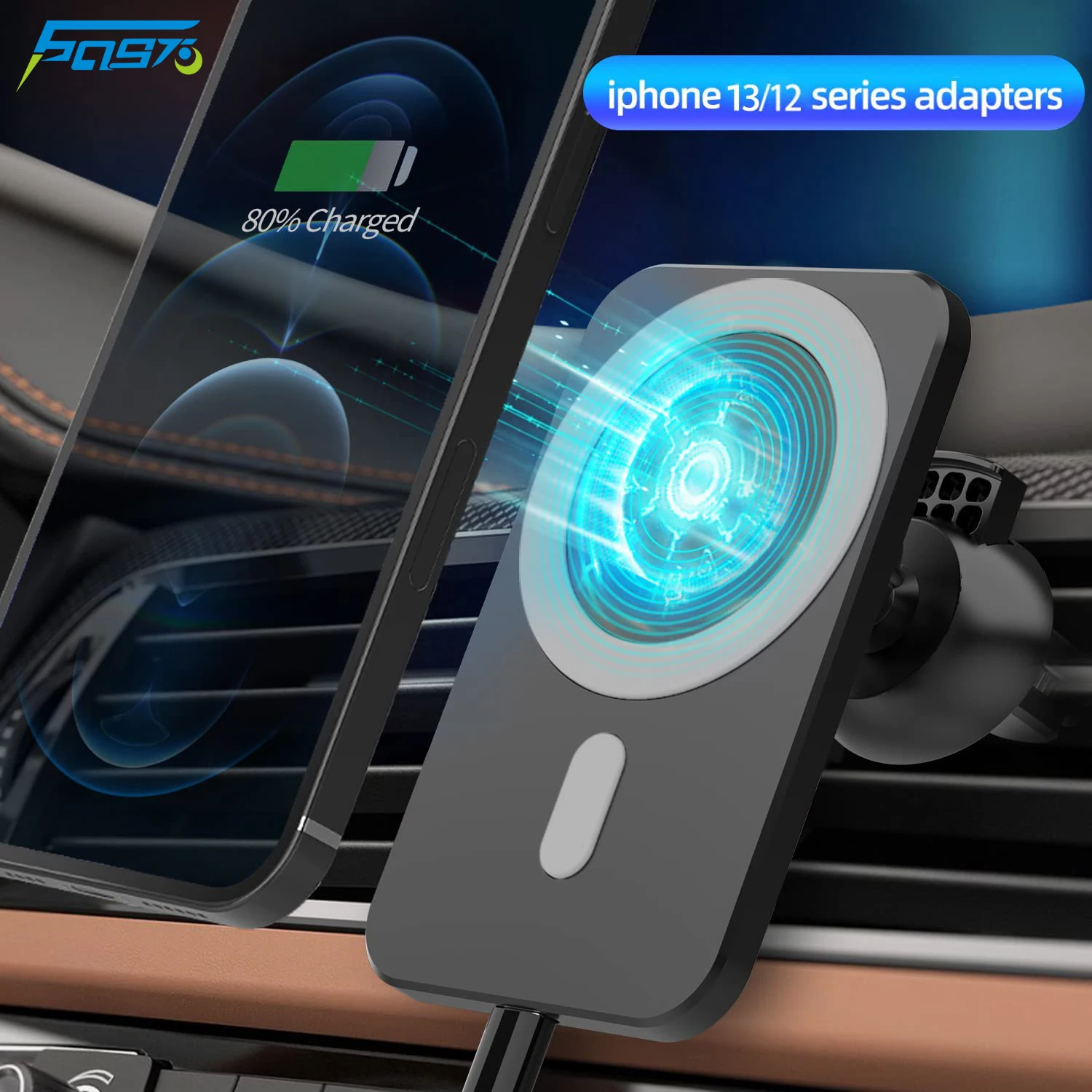 magnetic wireless car chargers for iphone 12 13 pro max phone induction charger stand 15w fast charging car holder for xiaomi 11 free global shipping