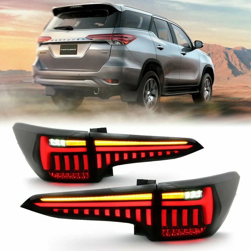 

LED Tail Lights Compatible for Toyota Fortuner 2016-2019 Rear Lamp Start Up Animation Sequantial Turn Signal Lamp Assembly