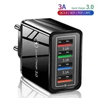 Адаптер для зарядки телефонов, быстрая зарядка, разъем USB 3.0, для iPhone, Samsung S10, S9, S8, Xiaomi Mi, Huawei