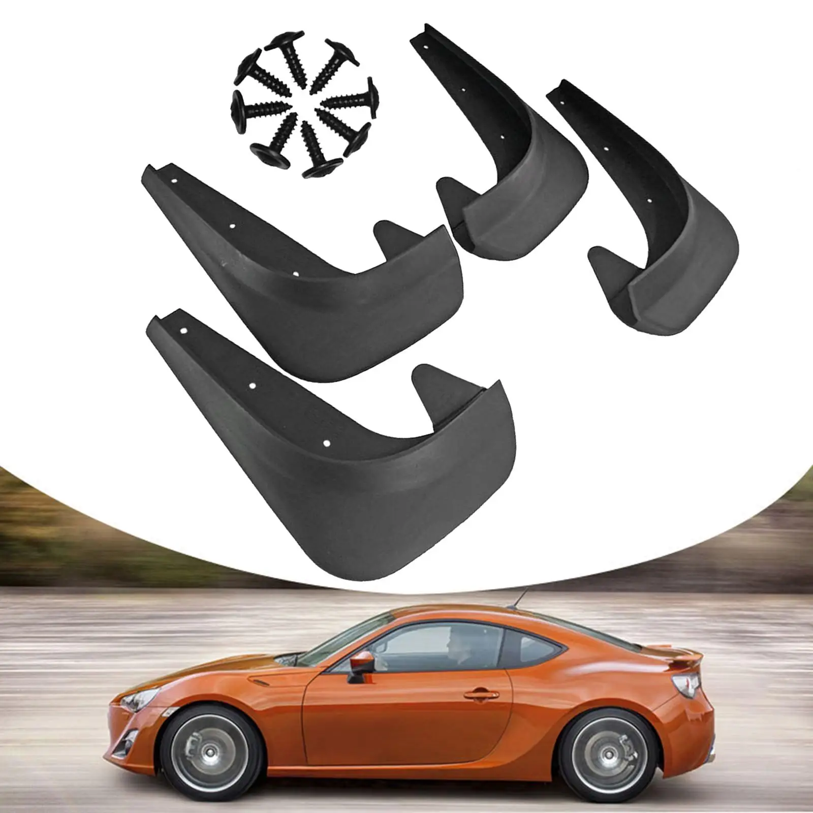 

4 шт. Универсальные Автомобильные Брызговики, брызговики, передние и задние брызговики для большинства транспортных средств, 250x180 мм, черные...