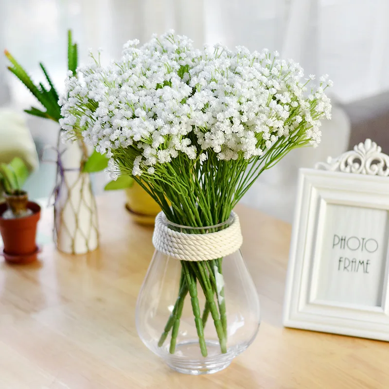 

7 Fork Baby Breathe Artificial Flower Gypsophila For Home Wedding Decoration Bride holding flowers Fake Flower