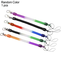 lobster hook colorful spring stretchy coil keyring keychain strap rope cord color random