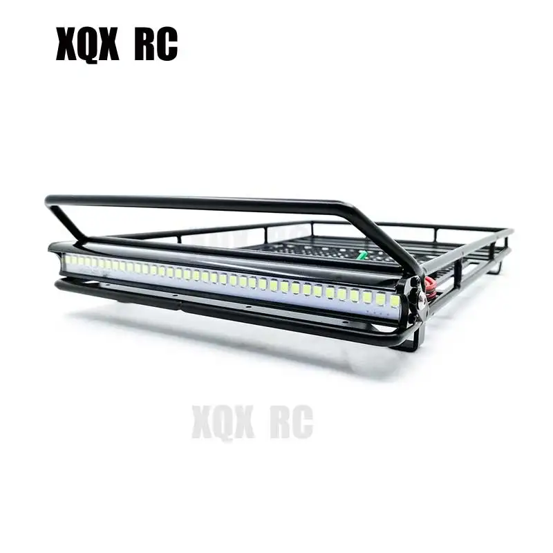 

Metal Roof Rack Luggage Carrier with 36 LED Spotlight bar For 1/10 RC Car Trx4 RC4WD Cherokee Wrangler Axial Scx10 S38