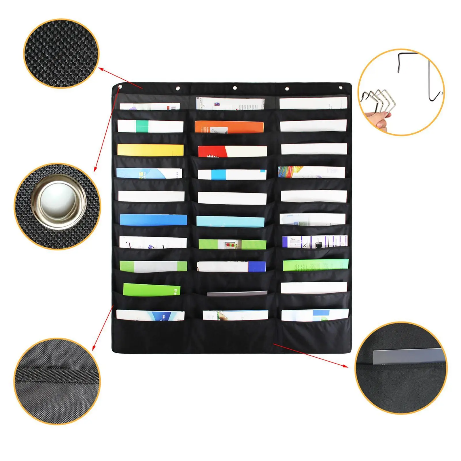 

Hanging Wall File Organizer Office Holder Letter Planners Storage 30 Pockets