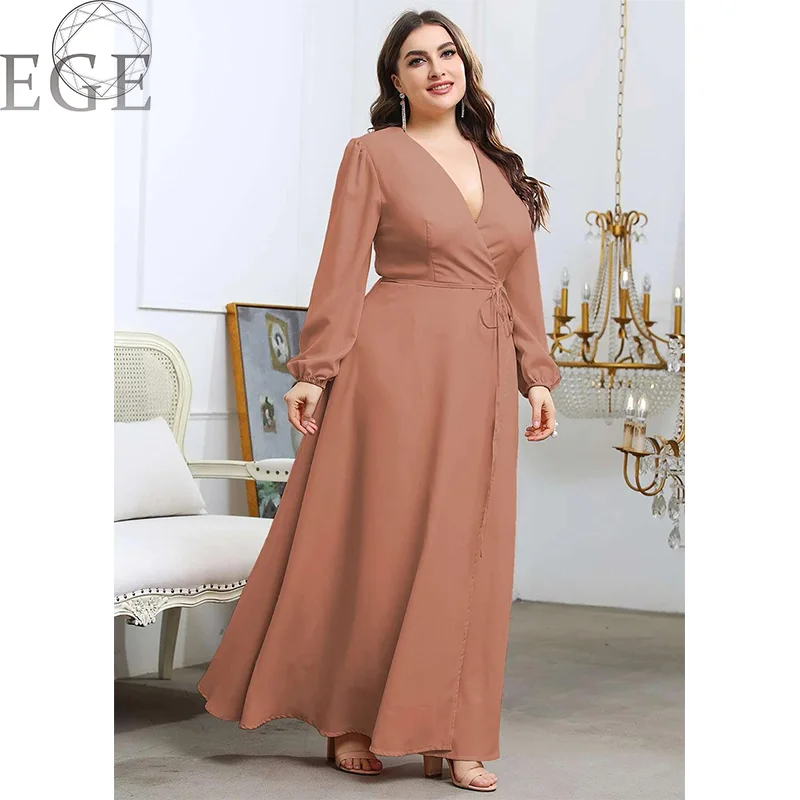 Plus Size High Quality Women V Neck and Elegant Woman Evening Luxury 6xl 7xl Plus Size Mother Of The Bride Chiffon Dress