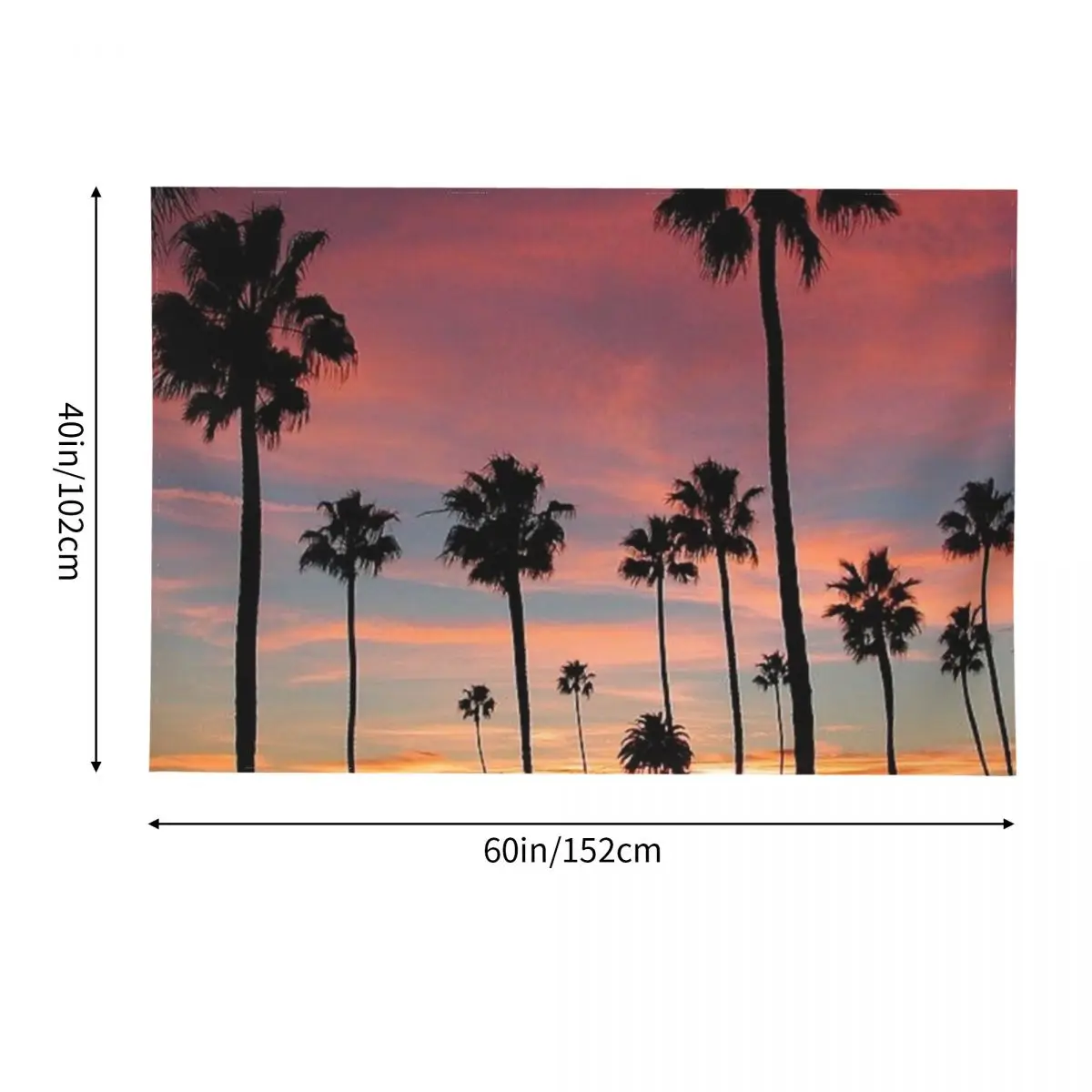 Крутые пальмы розовые синие и оранжевые лыжи гобелен ковер на стене Настенный