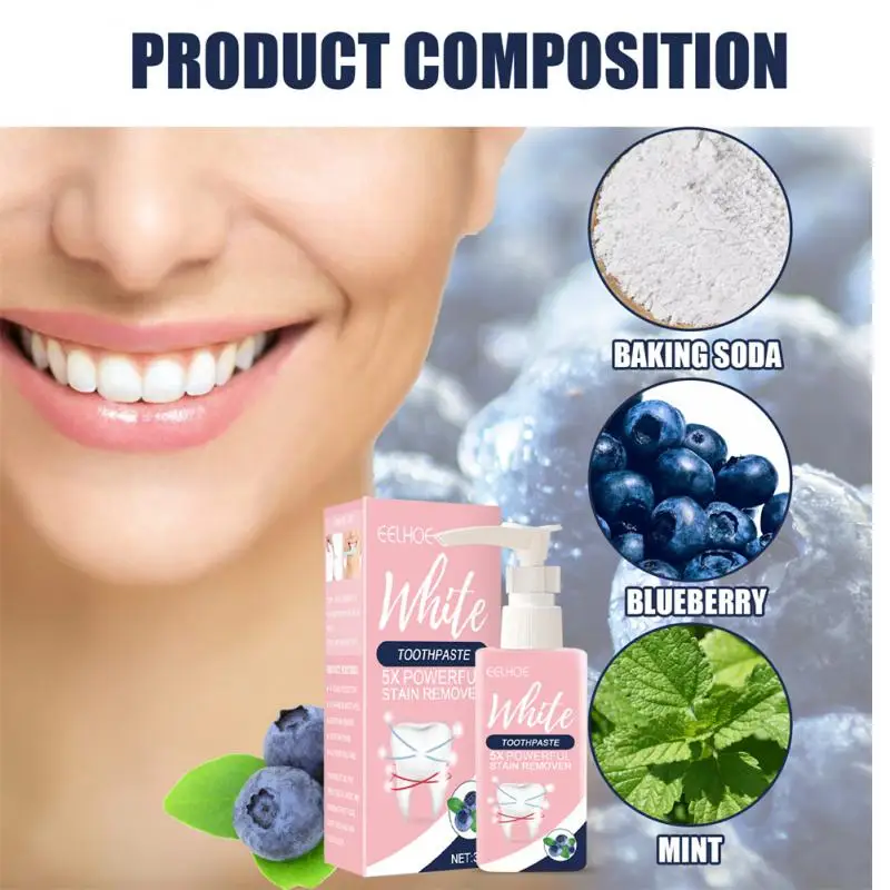 

Blueberry Fruity Toothpaste Teeth Whitening Cleansing Removal Plaque Stains Fresh Breath Press Tooth Paste Oral Hygiene Care