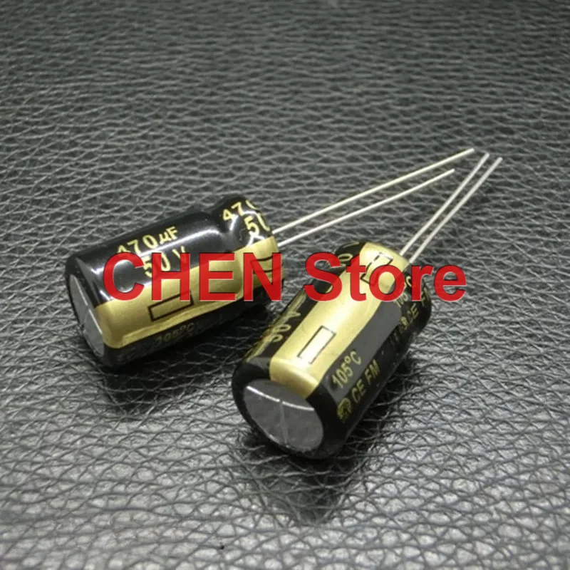 Фото 50 шт./лот, оригинальные электролитические конденсаторы Matsushita FM 470UF 50V 12.5X20MM 105C 50V470UF, бесплатная доставка №2