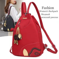 women fashion backpack 2022 spring retro zipper female oxford water proof all match black chest bag large capacity red handbag