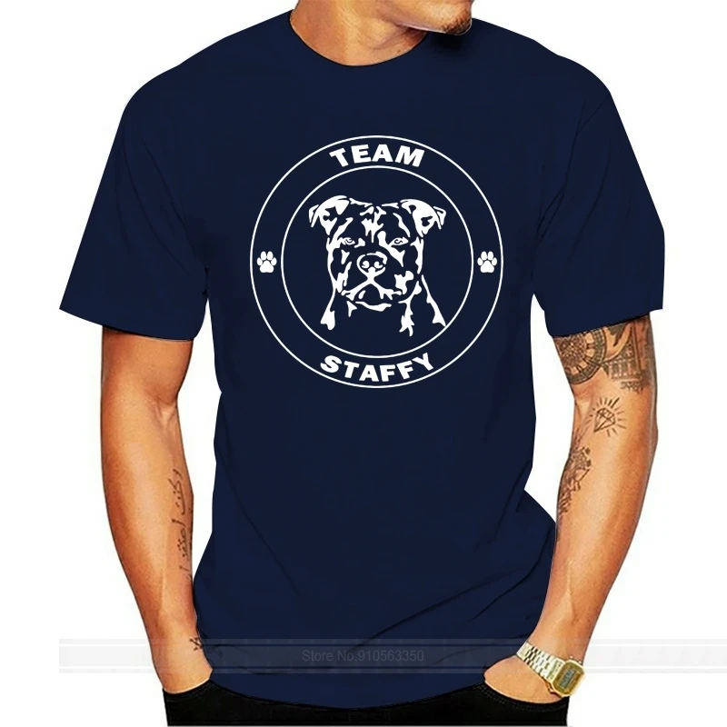 

Men New Short Sleeve T-shirt Homme "Team Staffy" Chien, Dog, Fun, Rigolo, Cotton T-Shirts