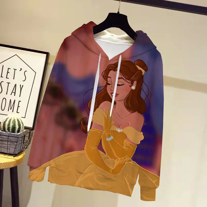 

Толстовка Оверсайз Kawaii, толстовка с капюшоном и 3D-принтом в стиле принцессы, Женская толстовка в стиле Харадзюку, пальто с длинным рукавом