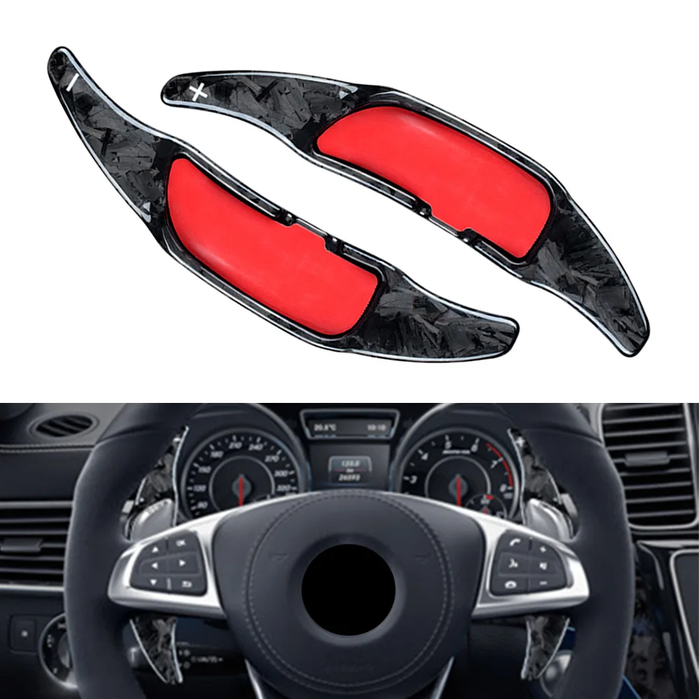 

Forged Carbon Fiber Car Steering Wheel Paddle Shifter Extension 2Pcs For Mercedes Benz AMG A45 C63 E63 S65 CLA45 CLS63