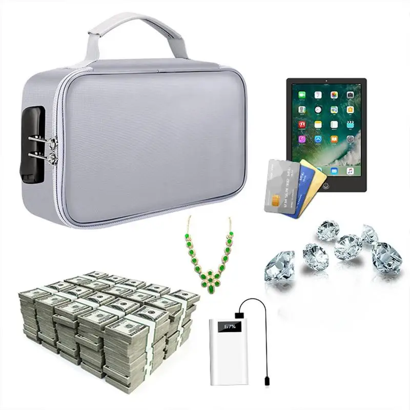 

Important Document Holder Multiple Layers Fireproof Document Box Storage Accessories Secure File Bag For Cash Paperwork Cards