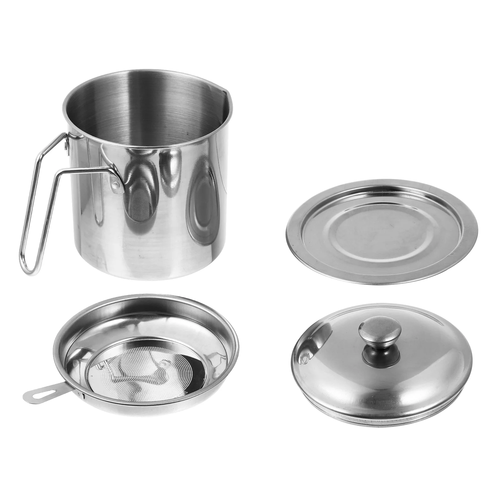 

Stainless Steel Oil Pot Oil Strainer Pot Large Capacity Oil Can Oil Bottle With Strainer for Hotel Shop Home