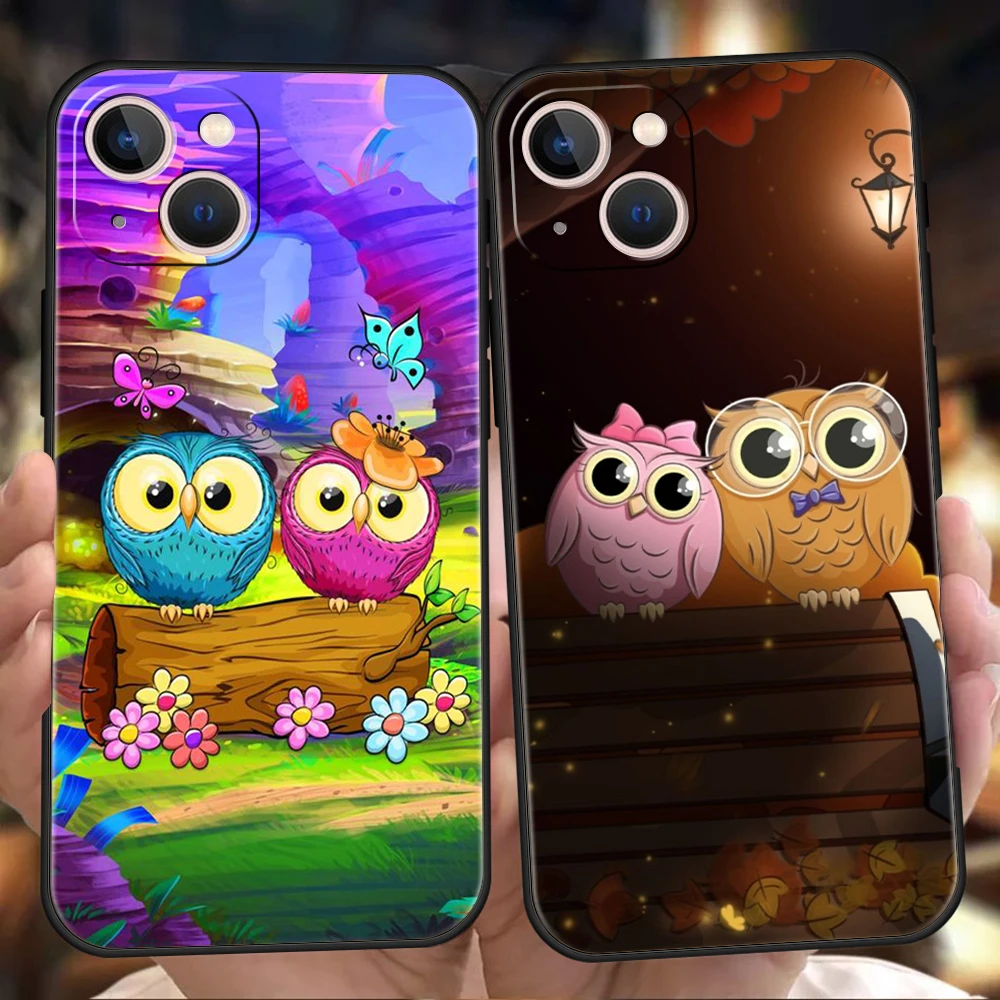

Cute Cartoon Owl Phone Case Cover For iPhone 14 13 12 11 Pro Max 8 7 Plus X XR XS Max SE 2020 Mini Shockproof Soft Shell Fundas