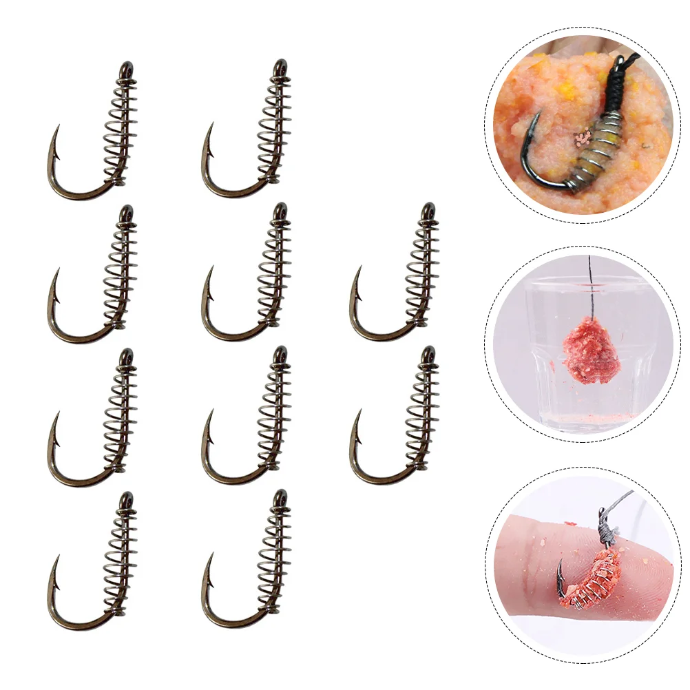 

10pcs Sturdy Fishing Bait Hooks Outdoor Fishing Gear Fishing Tackles (Silver)
