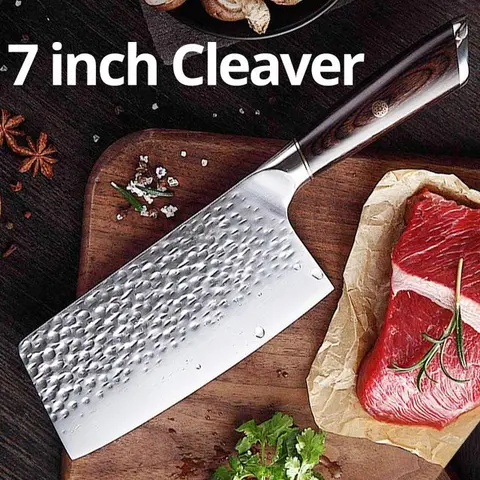 Кухонные ножи 7, 8 дюймов, китайский Мясницкий шеф-нож, полный Нож для нарезки овощей, слайсер 7CR17, резак для замороженного мяса, ножи для мясника