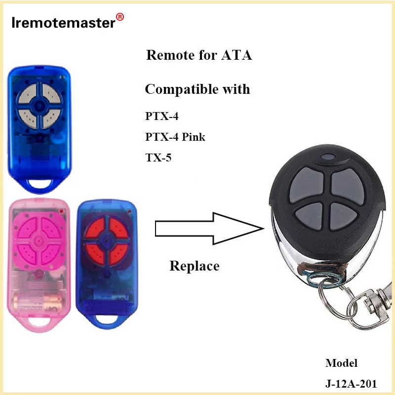 

433.92 MHz Transmitter 4-Buttons Garage Door Remote Controller for ATA PTX4 Gate Door Replacement