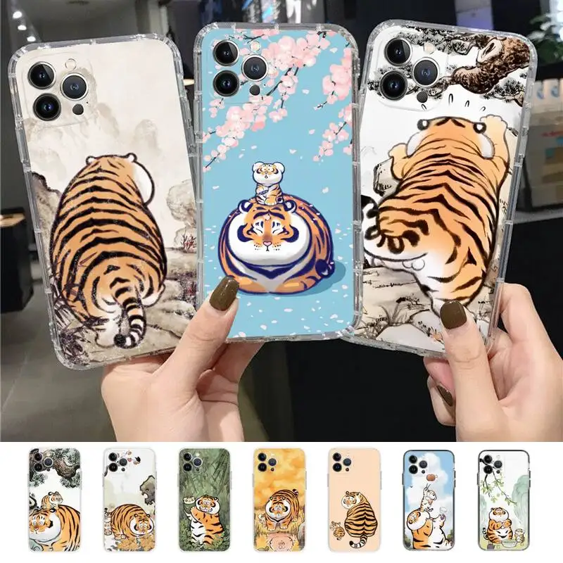 

Cartoon Fat Tiger Phone Case for iPhone 11 12 13 mini pro XS MAX 8 7 6 6S Plus X 5S SE 2020 XR case