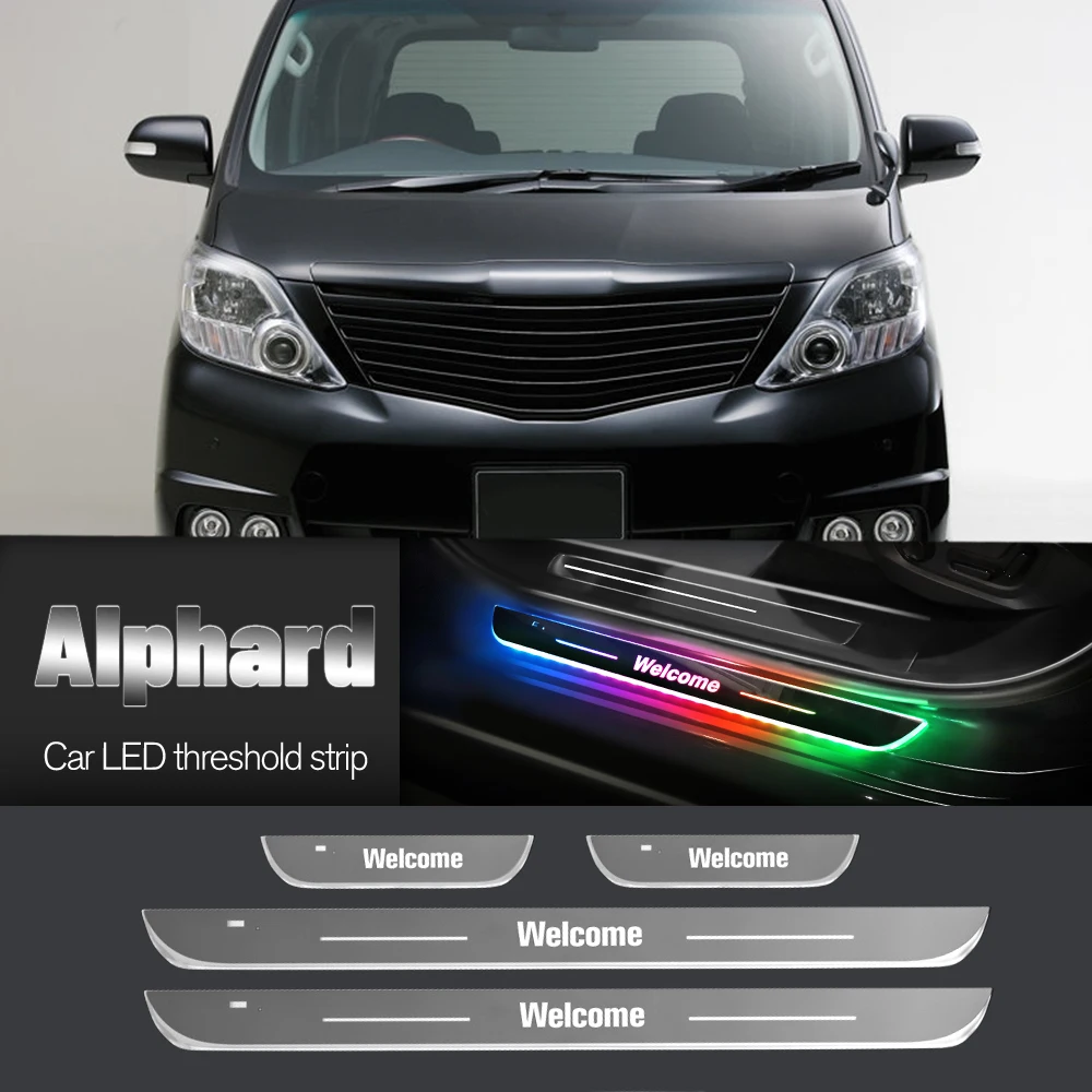Автомобильный порог для Toyota Alphard 10 20 30 2002-2022 индивидуальный логотип светодиодный