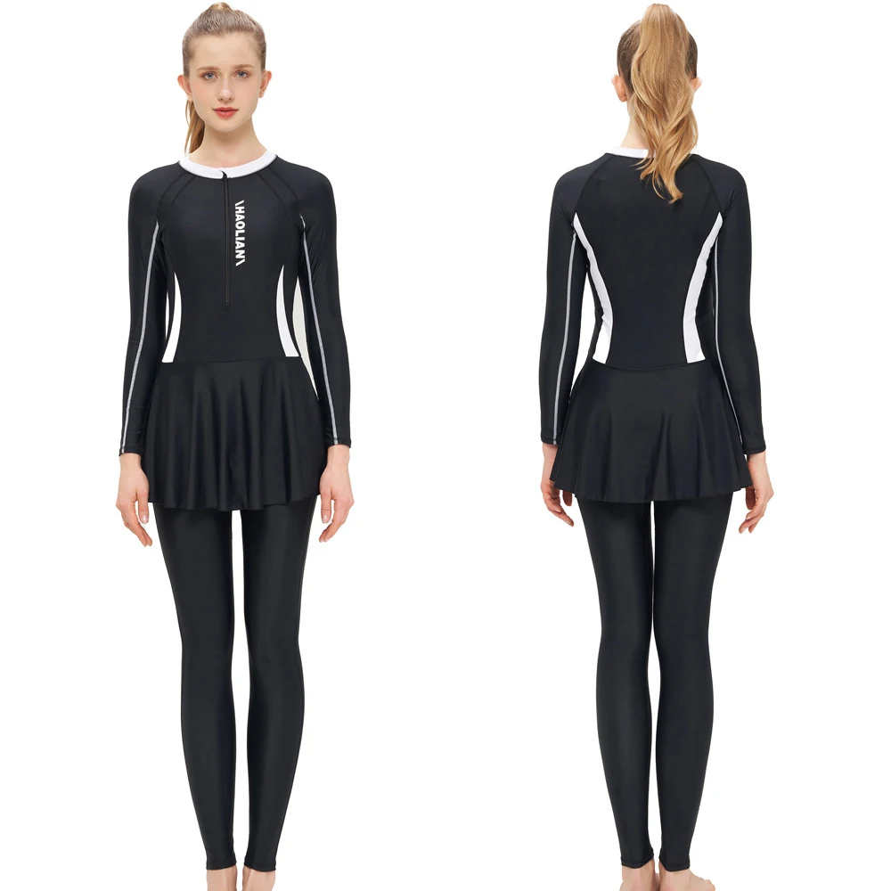 

2023 Женская мода Цельный купальник с длинным рукавом и накладкой на груди купальник для водных видов спорта пляжная Солнцезащитная одежда для плавания и серфинга Женская