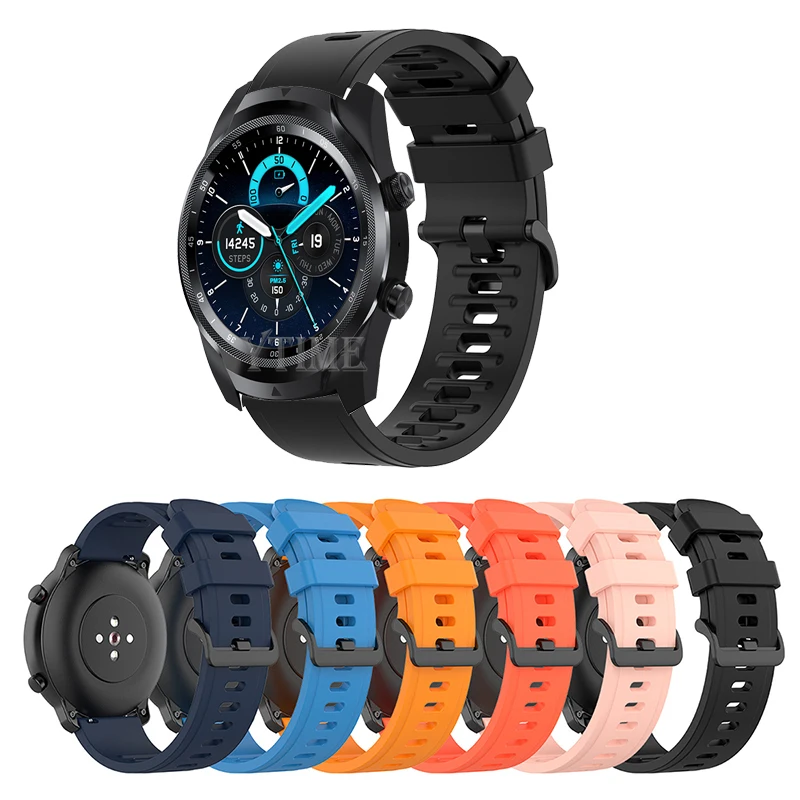 

Ремешок спортивный для наручных часов TicWatch Pro 3, силиконовый браслет с GPS для TicWatch E3 2 E GTH, GTX E2, 20 22 мм