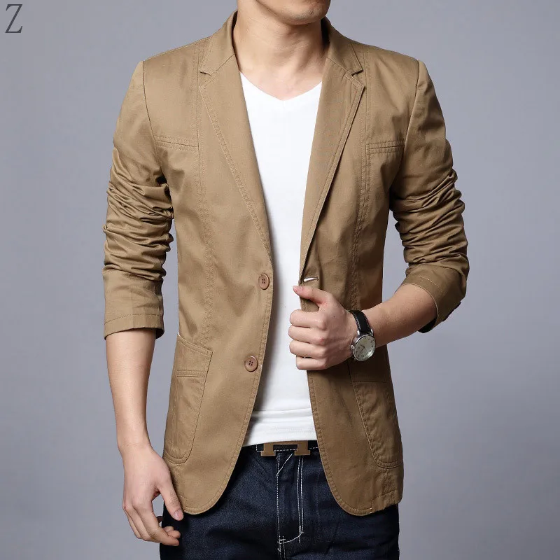 

HOO 2022 Spring and Autumn New Men's Business Casual Double Button blazer