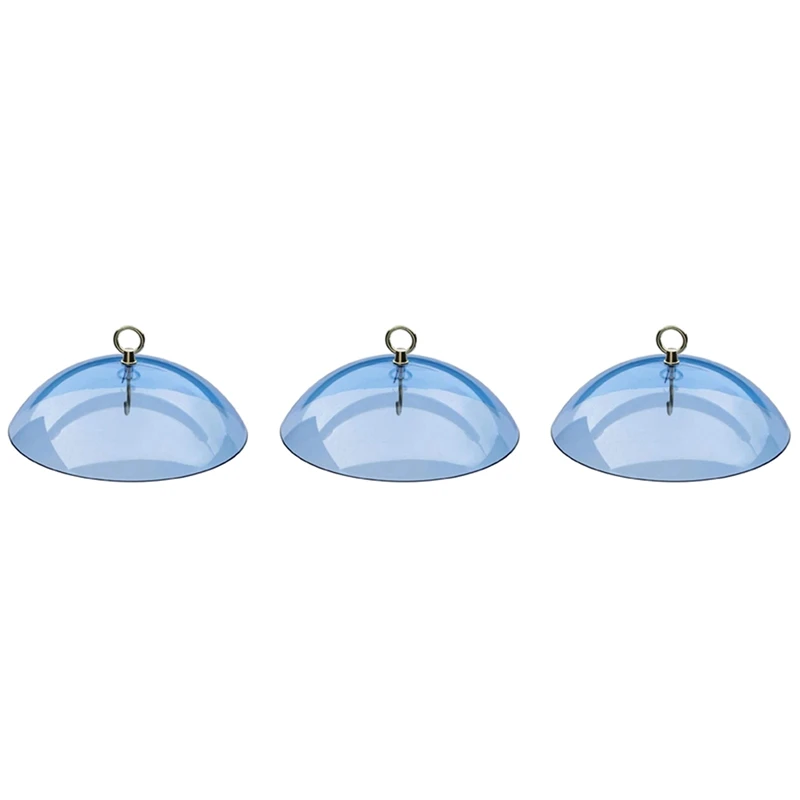 

3X Protective Dome Cover For Hanging Bird Feeders Bird Feeders Rain Cover Guard Squirrel Proof Baffle Blue