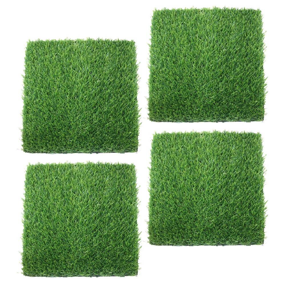 

4Pcs Artificial Grass Mat Grass Turf Artificial Grass Turf for Patio Turf Grass Mat Outdoor Grass Rug
