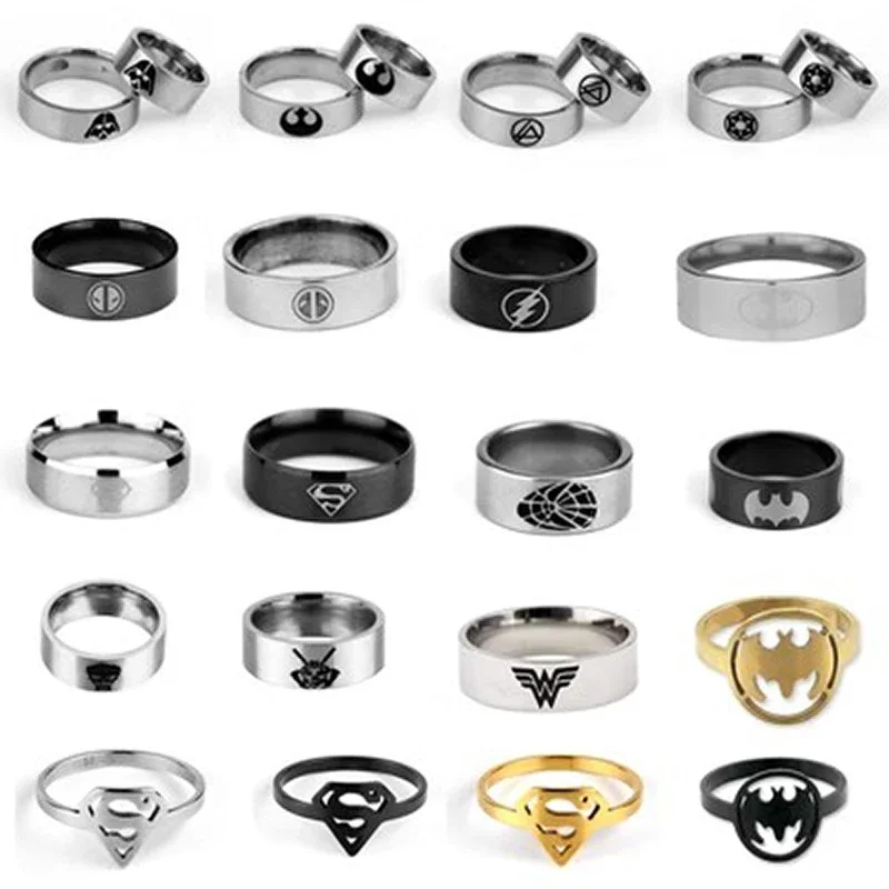 

New 2023 Metal ring DC Justice League themed Men's Women's Student Fashion Ring Jewelry Accessories Decorate Ring party gifts