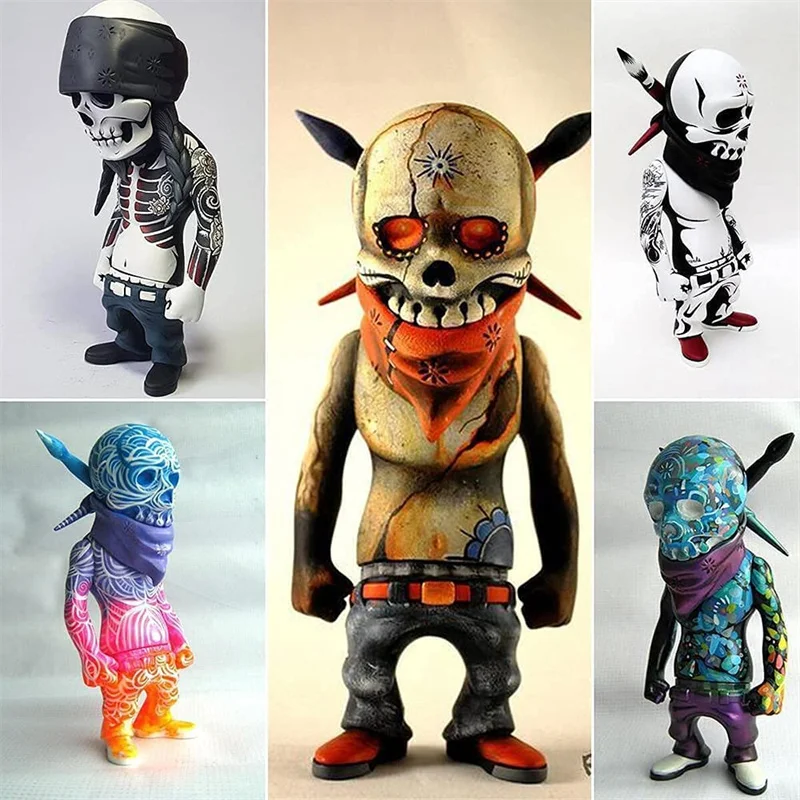 

Halloween Skeleton Statue Decorations Hip Hop Gothic Skull Resin Figures for Halloween Home Indoor Garden Table Ornament Gifts