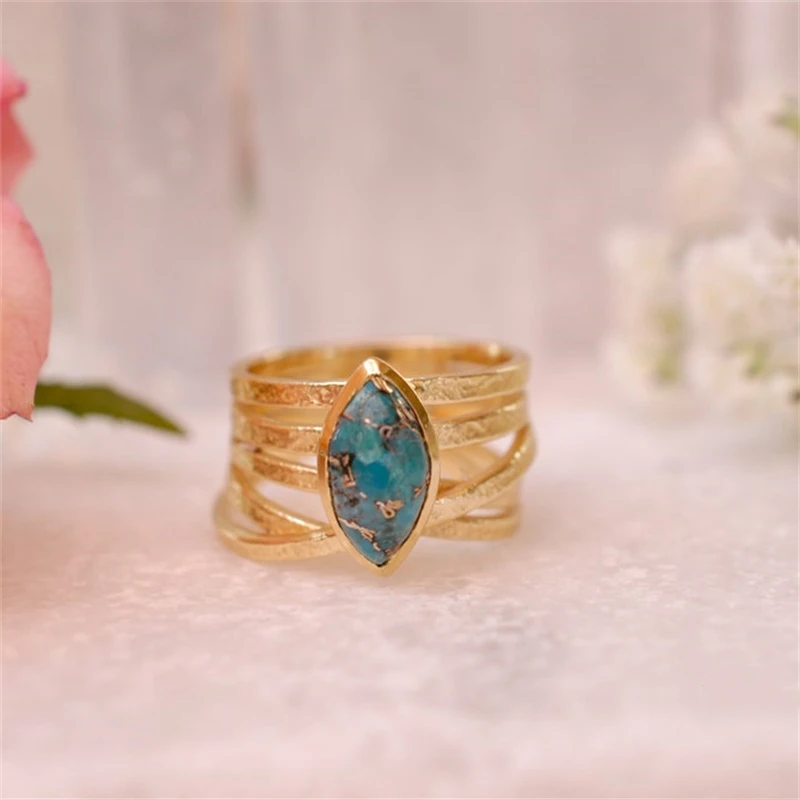 

Vintage Style Boho Inlaid Natural Stone Rings Creative Designs Women's Ring Wedding Party Jewelry Gifts Dropshipping