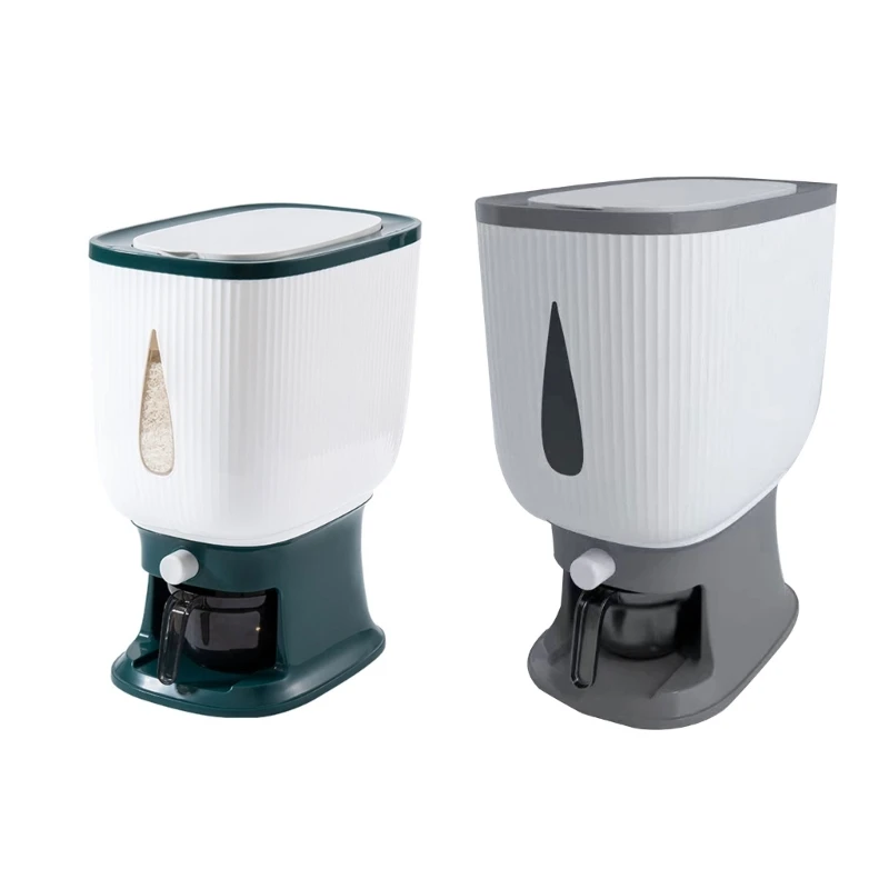 

H55A Rice Dispenser 10kg Capacity Kitchen Storage Container Home Organizers and Storage Grain Container Flour Barrels