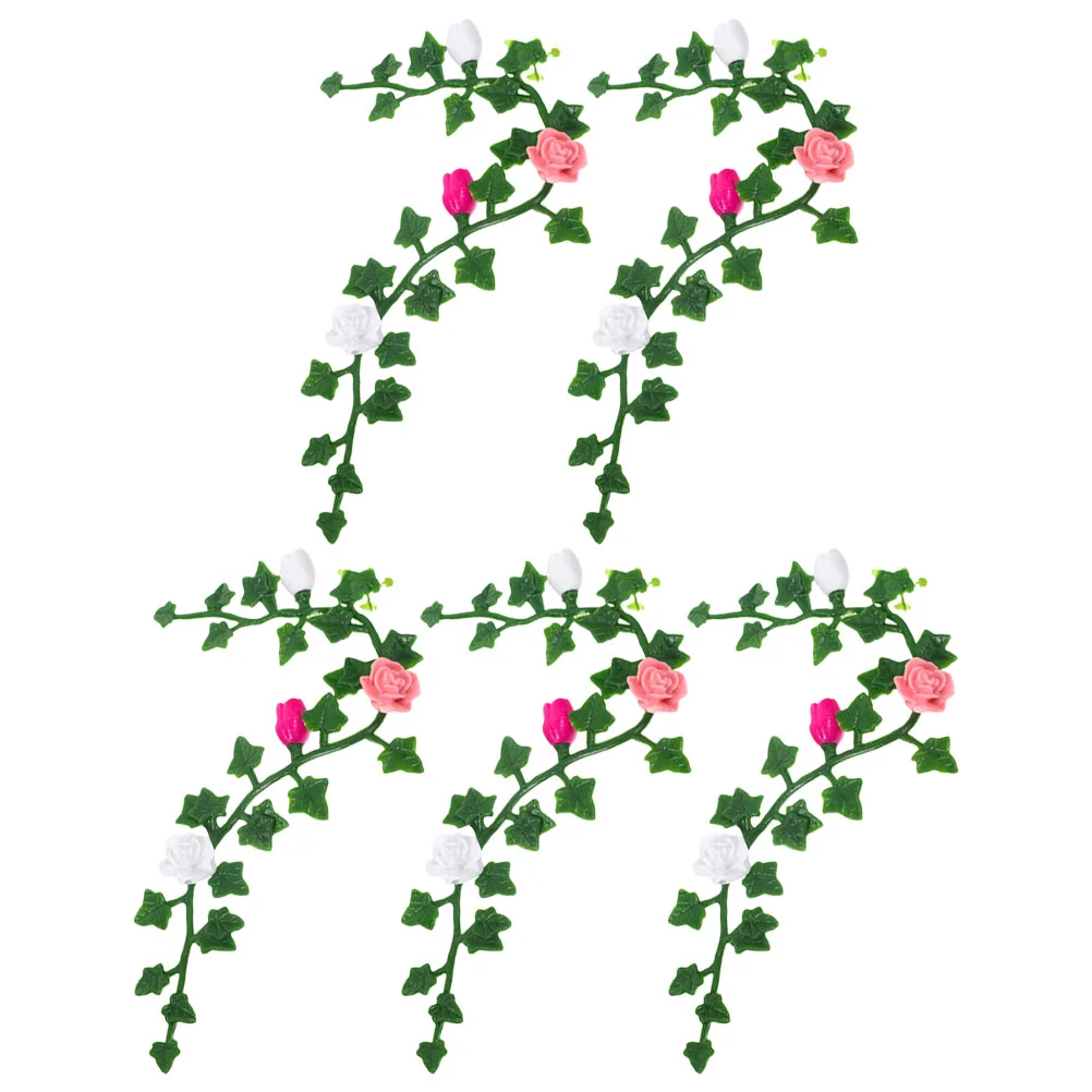 5 шт. дом цветок виноградная лоза небольшое украшение стол искусственное мини