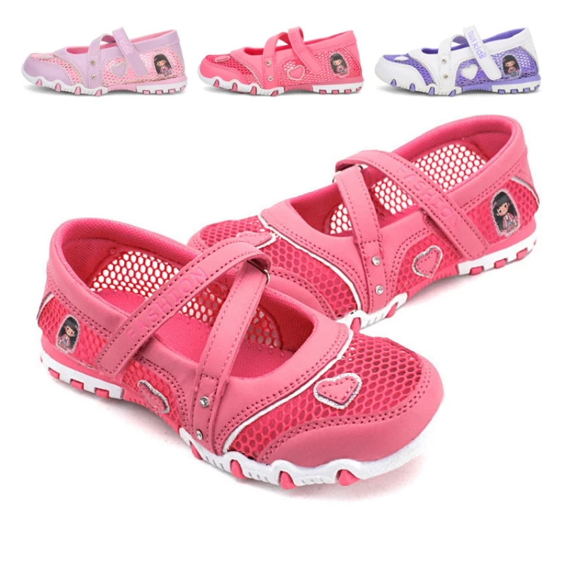 Summer Children Sandals For Girls Rubber Sole Beach Breathable Sport Shoes Non-slip Kids Sandals Outdoor Sandal Princess Shoes