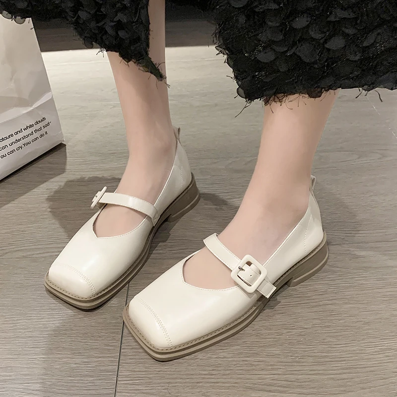 

2023 Autumn Fashion Women's Shoes Buckle Strap Women's Pumps Square Toe Square Heel Women's High Heels Solid Mary Janes Shoes