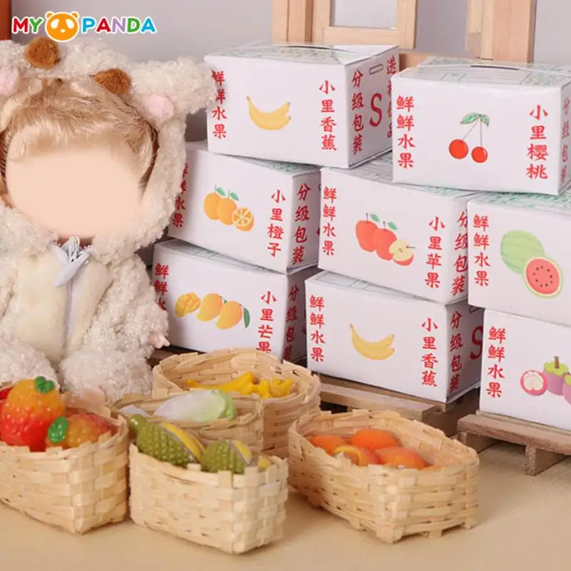 

1/12 кукольный домик миниатюрные коробки для фруктов картонные коробки мини игрушки для еды модель DIY кукольные домики мини коробка для фруктов игрушка для ролевых игр