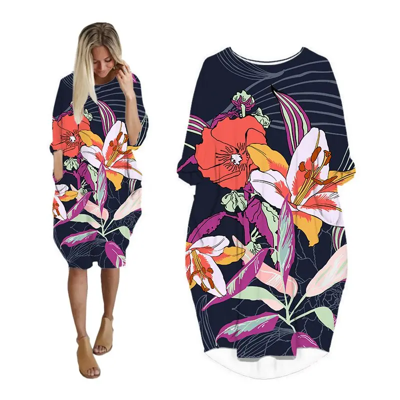 

Платья для женщин с карманами с длинным рукавом Повседневная Женская одежда модная женская одежда больших размеров миди женское платье рас...