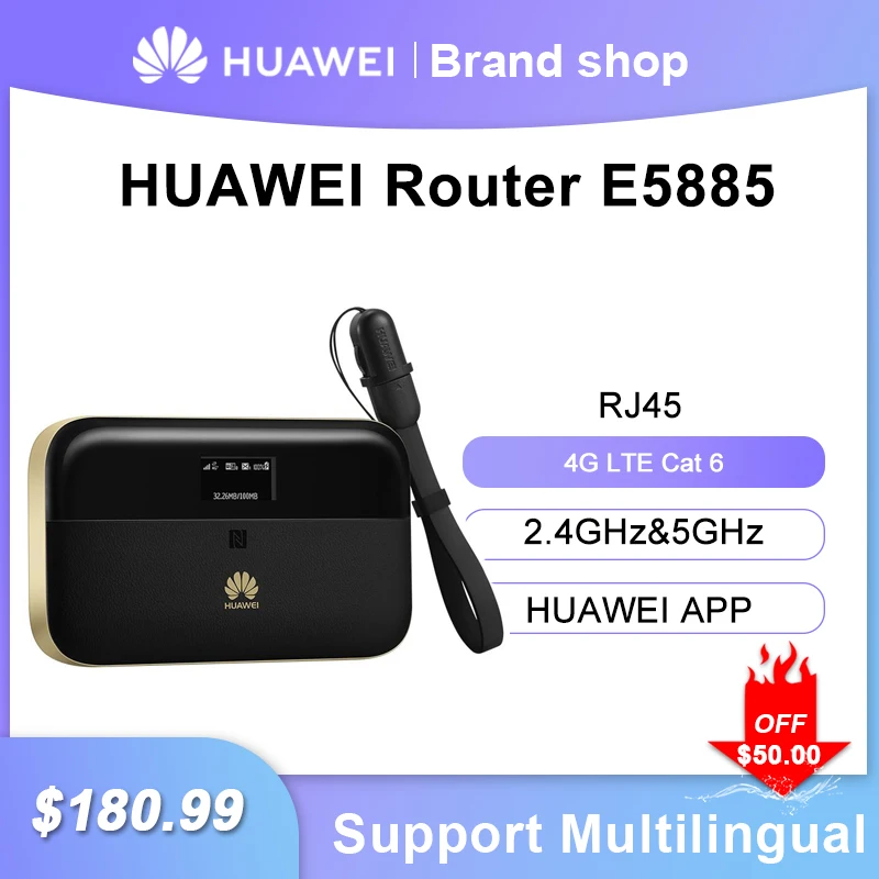 Unlocked Huawei WiFi 2 Pro E5885 E5885Ls-93a Mobile Pocket WiFi Wireless Router dual-core 4g wifi router with 6400mAh battery
