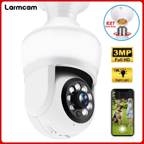 Камера видеонаблюдения с лампочками 3 Мп, миниатюрная Wi-Fi камера с датчиком ии для помещений, PTZ, охранная система видеонаблюдения, 5 МП, радионяня, приложение CareCam