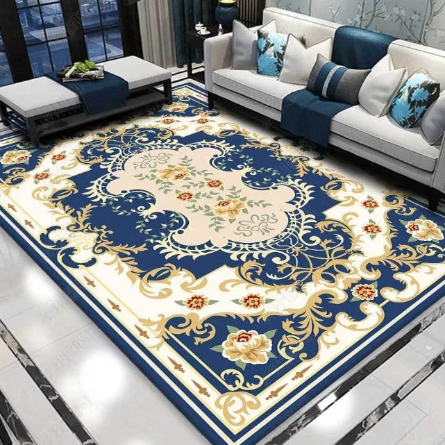

European Style Light Luxury Carpet Living Room Sofa Coffee Table Mat Washable Non-slip Rug Bedroom Bedside Home Decoration Rugs