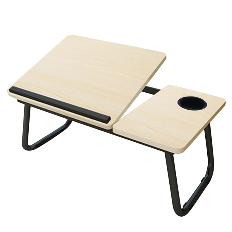 

Стол компьютерный складной с подставкой для стаканов, столик для кровати Портативный Регулируемый